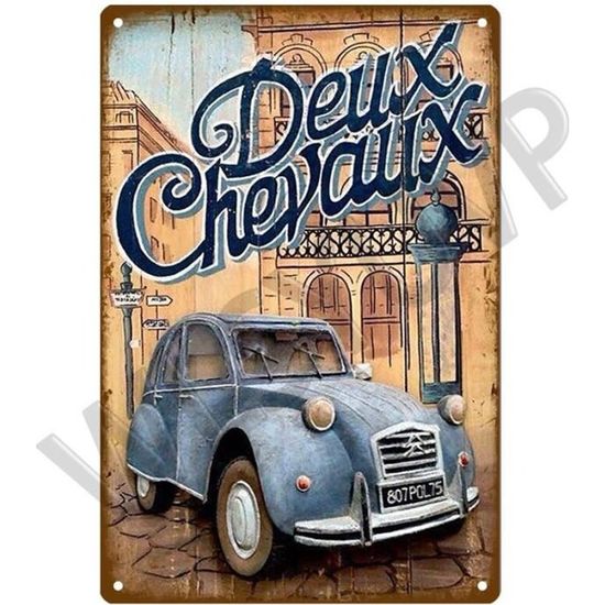 Plaque Métal Décorative Tintin Et La Citroën 2CV Sous-marin - Objet Neuf Fabriqué En France