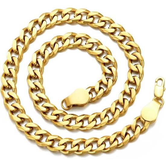 Achat Collier Chaîne Maille Gourmette En Plaqué Or