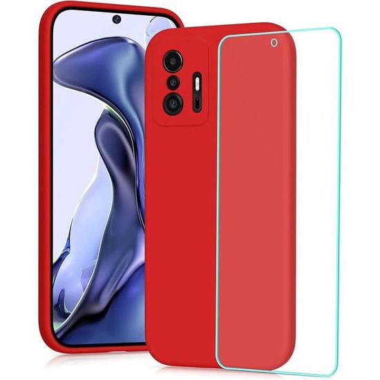 Coque Xiaomi Mi 11 Lite + Verre Trempé - Silicone Antichoc, Transparente, Neuf
