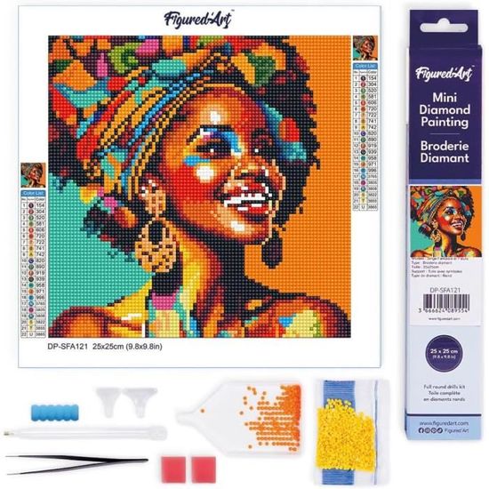 Figured'Art Mini Diamond Painting 5D – Kit 25x25 Cm Con Civetta Blu – Tela Full Drill E Diamanti Rotondi – Attività Creativa Per Adulti