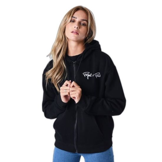 Sweatshirt à capuche zippé femme Project X Paris - noir/noir - L