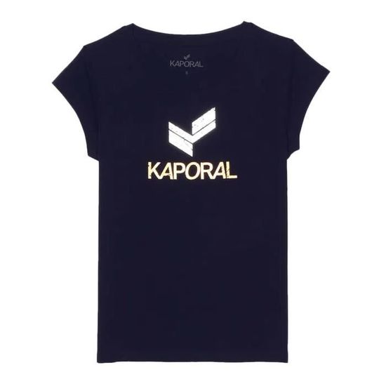 T-Shirt Fille Kaporal Eleo Uni - Col Rond 100% Polyester, Confort Et Style Décontracté