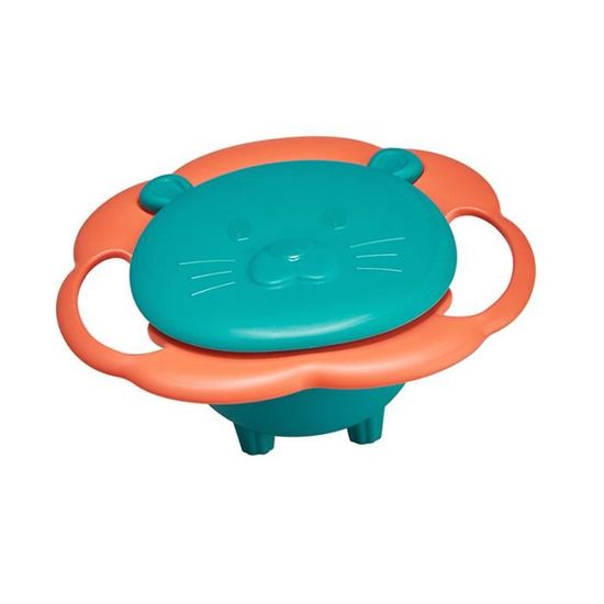 Bol Anti-Renversement Enfant Gyroscope - Design Soucoupe Volante - Bleu Et Jaune