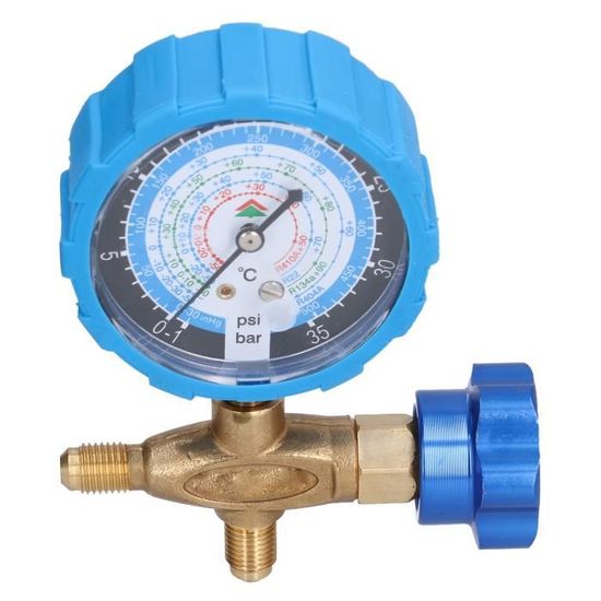 Jauge De Collecteur Climatisation - Manomètre Basse Pression 500 PSI Avec Miroir Visuel - Compatible R12, R22, R134A, R410A...