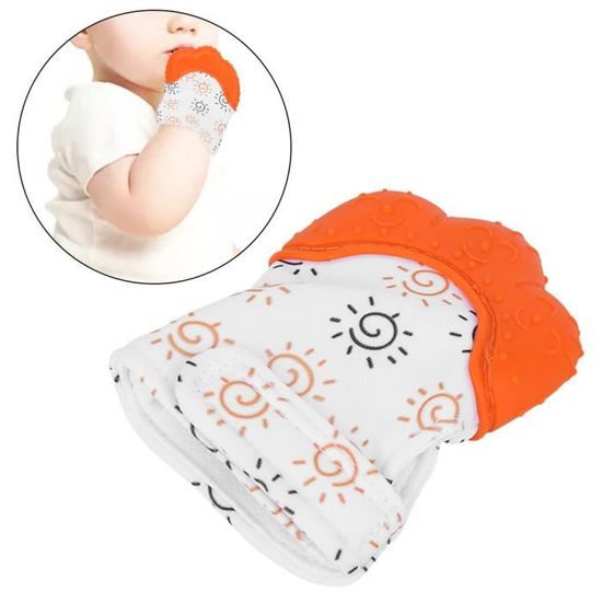 Vicloon Lot De 2 Gants De Dentition En Silicone Pour Bébé (3-12 Mois) - Anneau à Mâcher Sans BPA, Bleu/blanc Cassé