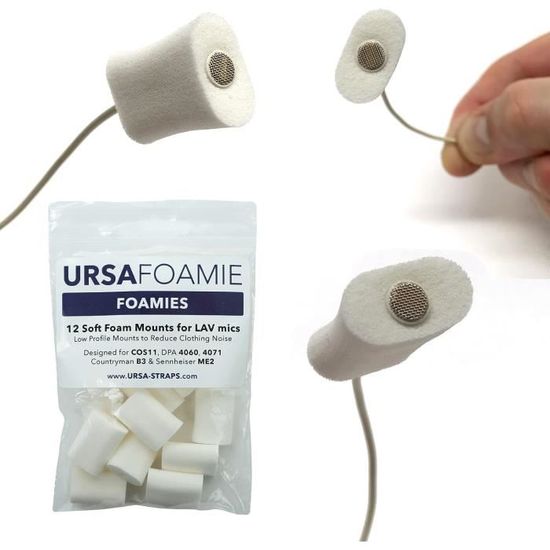 Supports Mousse URSA Foamies Pour Micro Lavalier - Noir, Compatible Micros 3-6mm Comme COS11, DPA