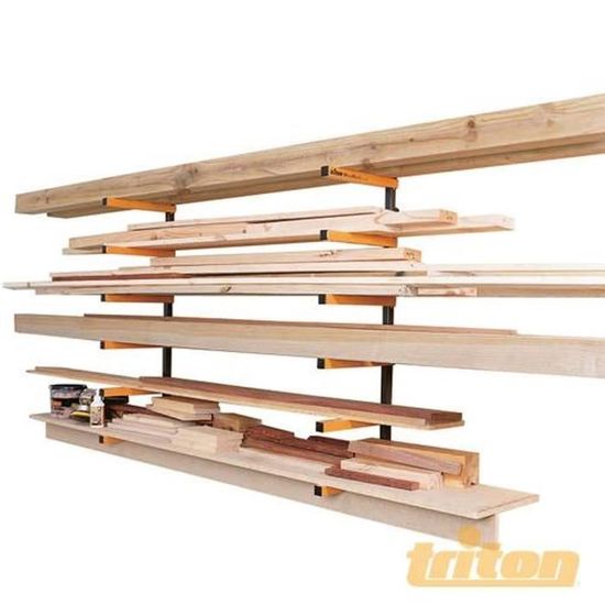 Système d'étagères d'atelier TRITON - 6 niveaux de rangement - Capacité 50 kg - Métal et bois