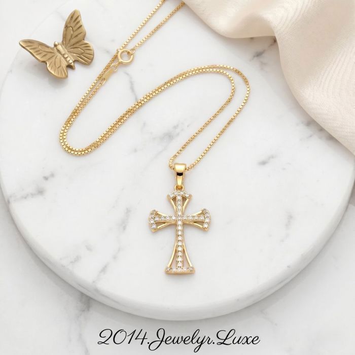COLLIER CHAPELET OR Jaune 750 18K Médaille Miraculeuse Croix 63 CM Made