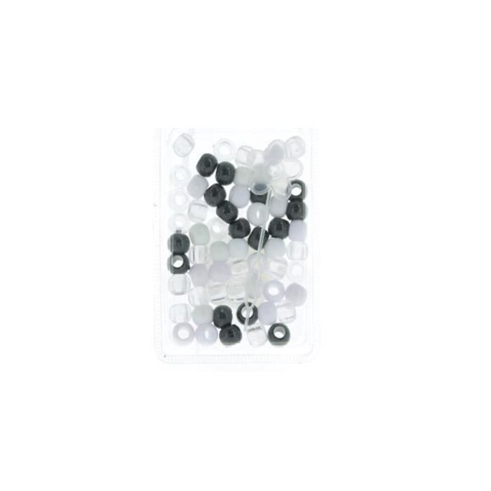 Set Perles Blanc / Noir / Transparent coiffure cheveux tresses meches ... avec applicateur