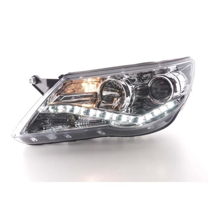 Paire de feux phares Daylight led DRL VW Tiguan 07-11 Chrome