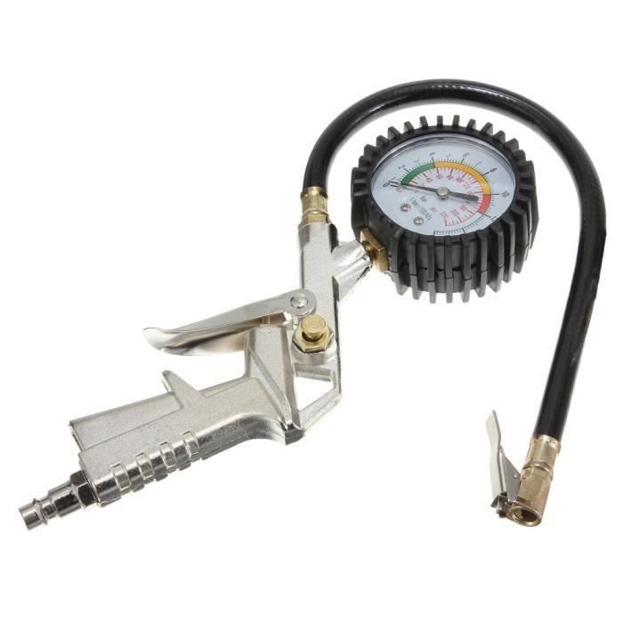 Manomètre Pression 0-16 Bars Roue Mesurer Moto Pistolet Gonflage Auto Air Pneu