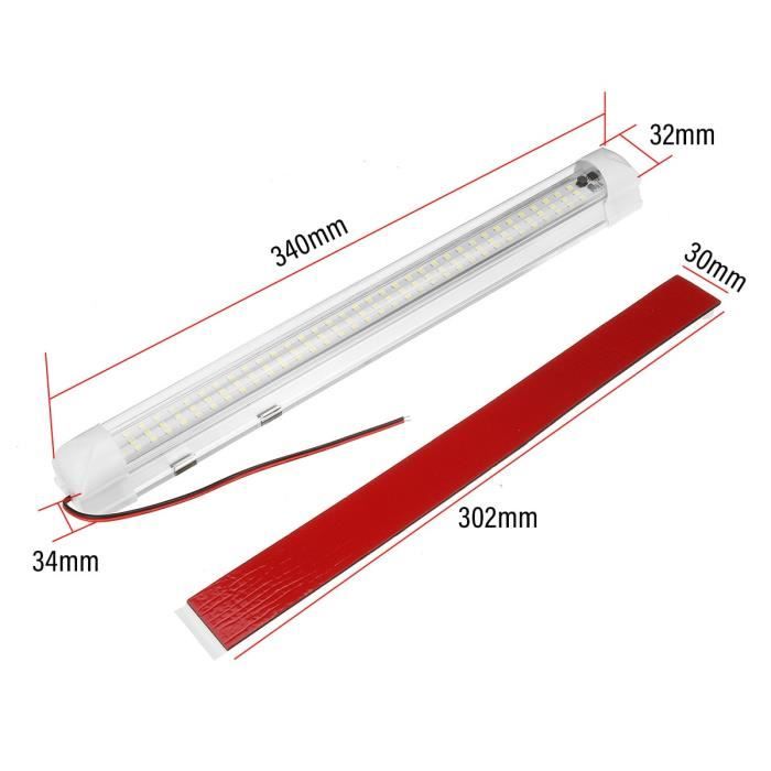 1PCS 108 LED -Bande lumineuse d'intérieur de voiture, 12V 24V 108, 1-2 pièces, interrupteur de barre d'éclairage pour Van, cam