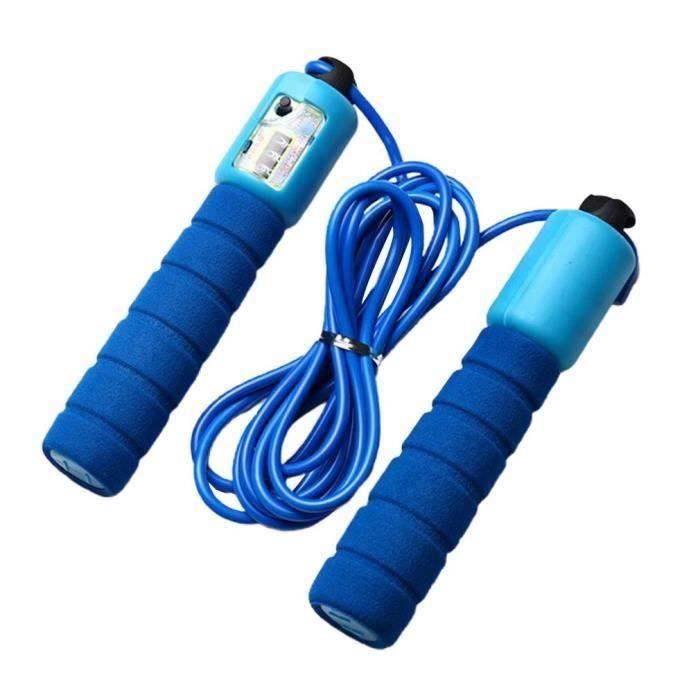 corde à sauter de Compteur Automatique Corde de Vitesse pour Exercice Flexible Corde En Plastique en bleu