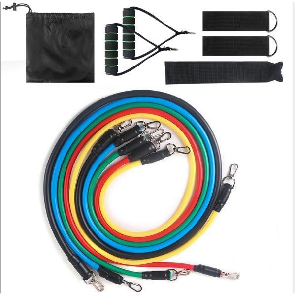 Bandes de résistance d'exercice, Ensemble de Bandes de Fitness avec 5 Tubes de Fitness/poignées/ancrage/Sangles de Cheville/Sac