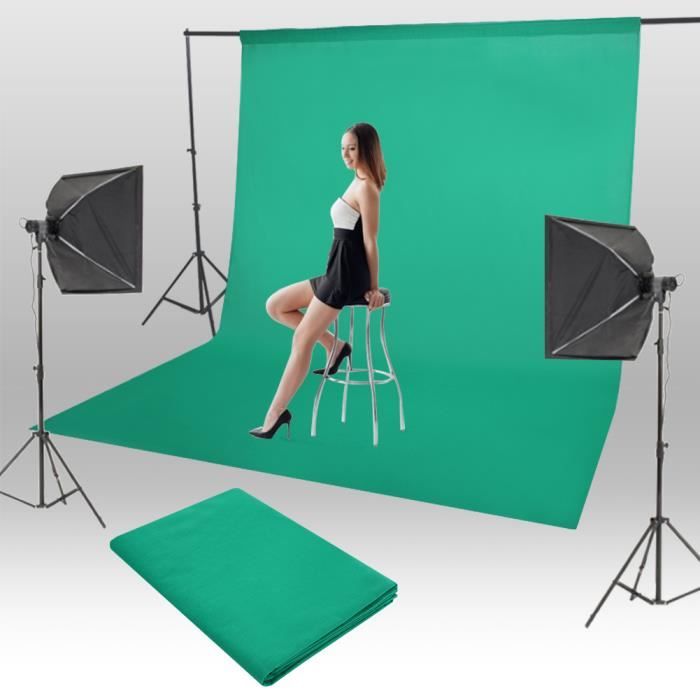 Nouvelle Arrivee HB037 Studio 1.8 * 2.8m - 5.9 * 9.2ft Photographie Chromakey Toile de Fond Studio Coton Stand Fond Vert