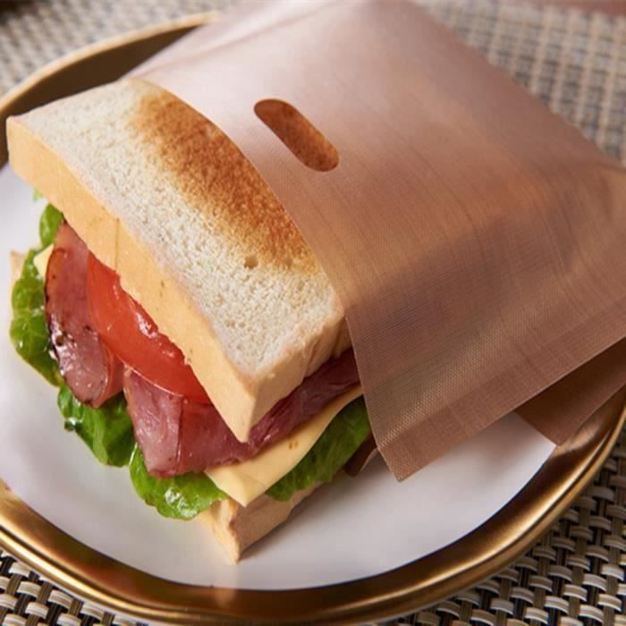 18 PCS Sacs anti-adhésifs Réutilisable dans four Pour grille-pain Pour sandwichs au fromage grillé Résistance à hautes températures
