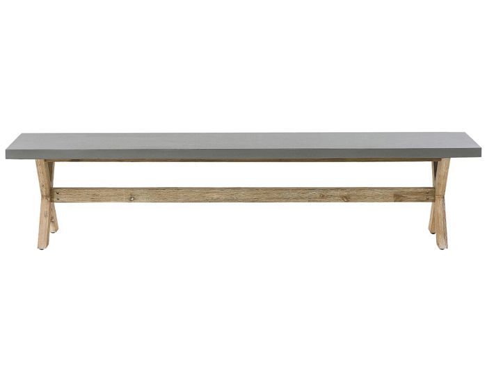 Beliani - Banc de jardin en fibre-ciment gris et bois OLBIA