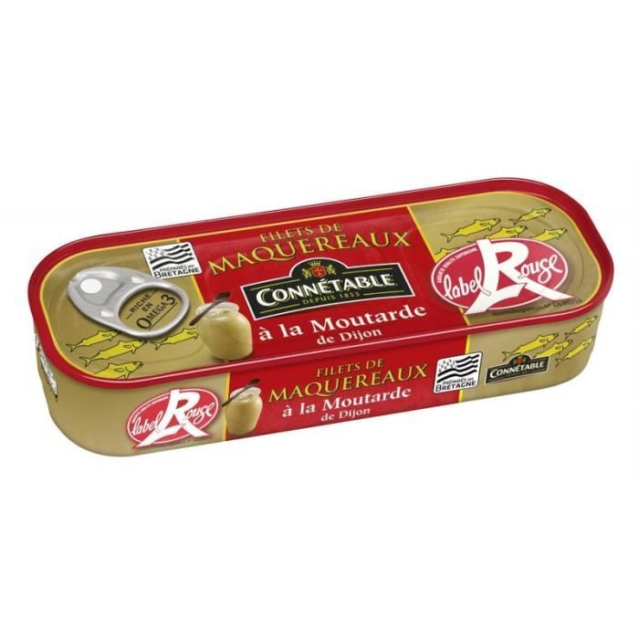 CONNETABLE - Filets De Maqueraux Rouge À La Moutarde De Dijon 169G - Lot De 4