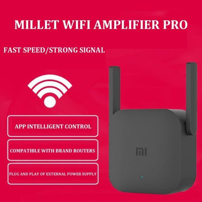 Amplificateur WiFi 300M 2.4G avec 2 antennes pour routeur Mi noir Extender 2 antenne pour routeur Wi-Fi