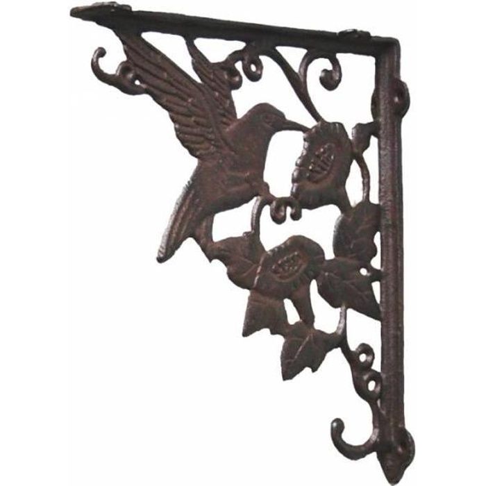 Equerre Crédence Potence Murale en Fonte Marron Suspension Support Décor Oiseaux 4x21x25cm Root > Nos Produits > Décoration >