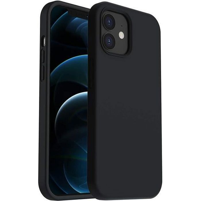 Coque Silicone TPU Couleur Noire Pour iPhone 12 Mini Little Boutik®