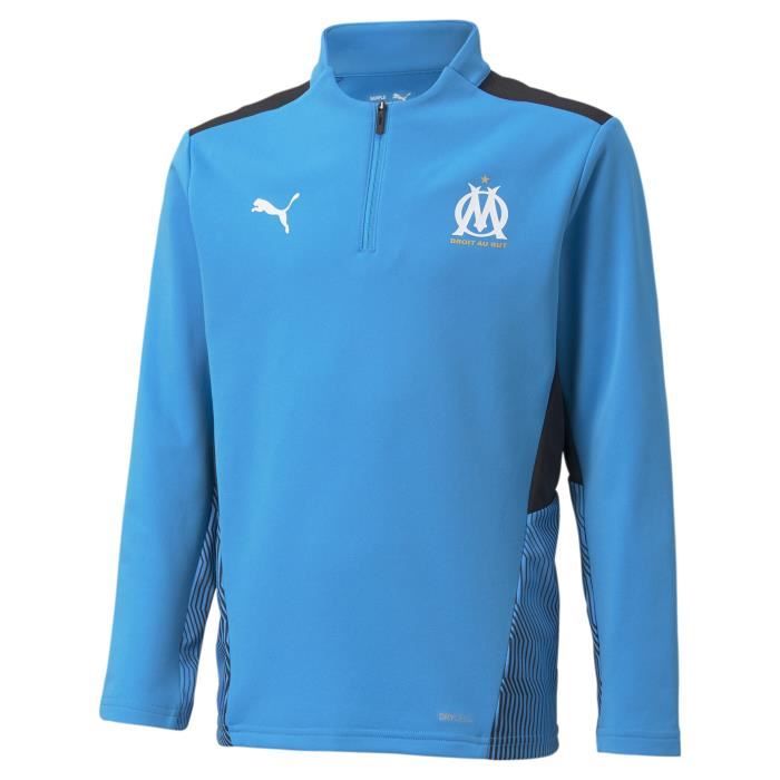 Sweat 1/4 Zip enfant OM 2021/22 - bleu azur/noir