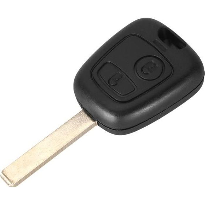 Coque Cle pour Peugeot 107 207 307 Citroen C1 C2 C3 - Plip clé télécommande 2 Boutons Lame sans Rainure Phonillico®