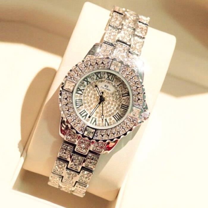 SHARPHY® Montre Femme de marque haut de LUXE Diamant argent bracelet élégante