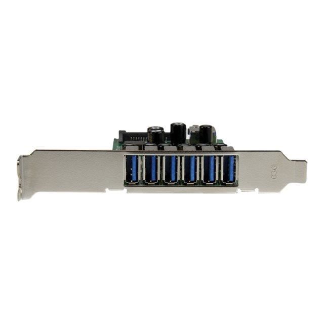 StarTech.com Carte contrôleur PCI Express à 7 ports USB 3.0 - 6 externes 1 interne - Alimentation SATA (PEXUSB3S7)