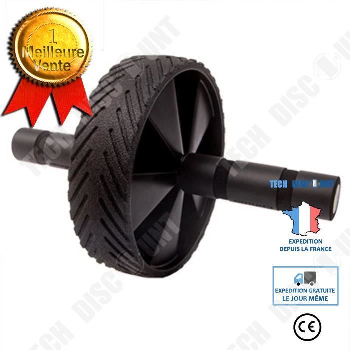 TD® Roue Abdominale,noir-Équipement d'exercice roue rouleau Abdo Musculation-Fitness ,Maison, salle-Solide et confortable-Avec Suppo
