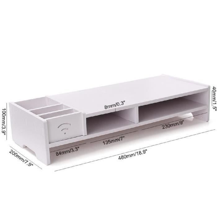 Support de Moniteur ordinateur Portable Réhausseur Écran Support d'Écran Ordinateur PC en Bois