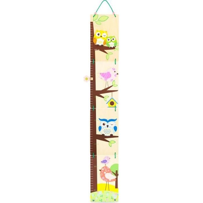 Toise en bois hiboux et oiseaux