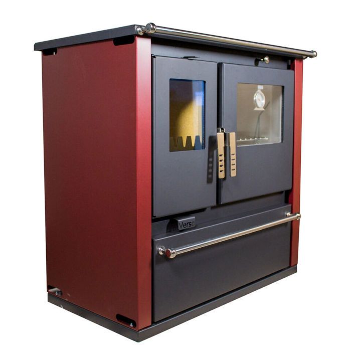Poêle à bois de cuisson - Verso CS PLUS - 7.7 kW - Four et plaque intégrés - Inox Bourgogne
