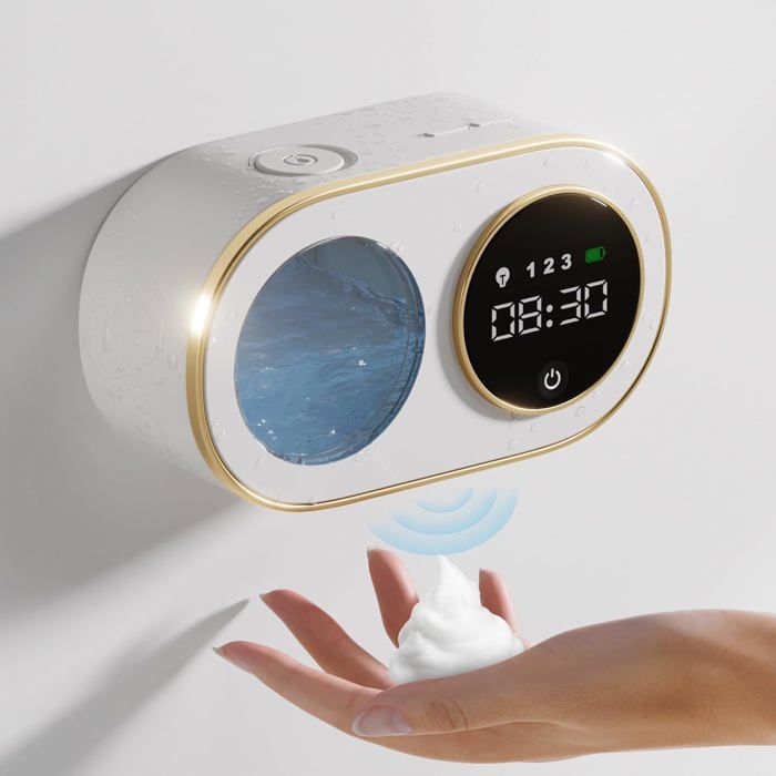 Distributeur automatique de savon moussant - LED HD - 320 ml - Étanche - Mousse réglable - 3000mAh