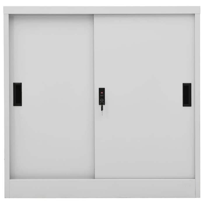 Armoire de bureau - mango - haute de gamme - porte coulissante - Gris clair 90x40x90cm Acier M1569