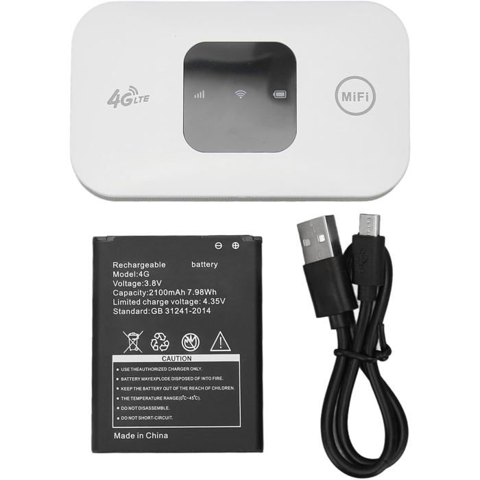 HotSpot WiFi Mobile 4G LTE 150MbpsModem WiFi USB 4G LTE avec Emplacement pour Carte SIMPrise en Charge de 10 AppareilsBatterie