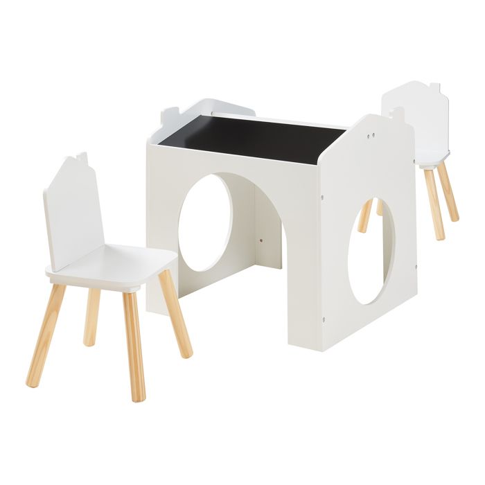 Ensemble de table de dessin et 2 chaises pour enfants Romso blanc