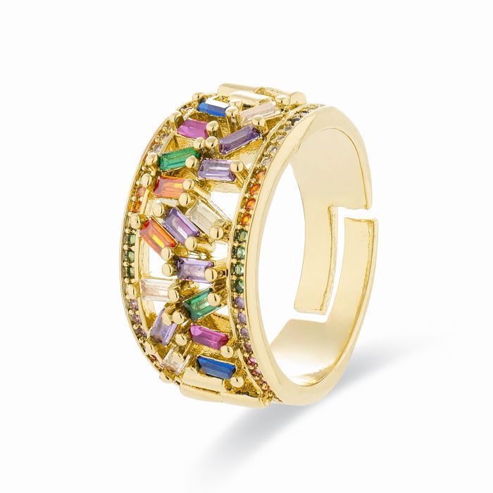LUXENTER Collana In Cristallo Multicolore Con Rifinitura Oro Giallo 18kt – Modello Ukdra
