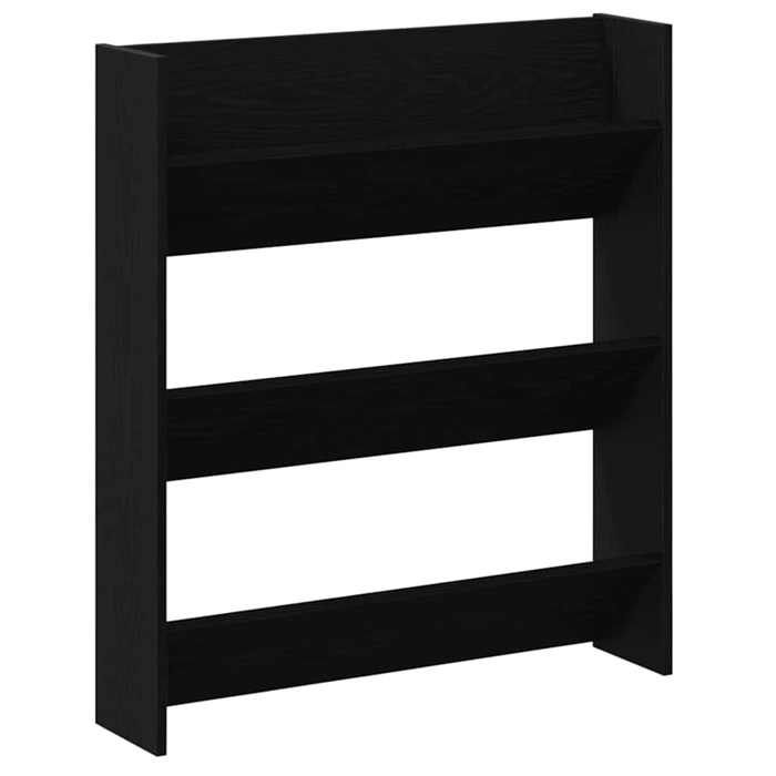 “Rabais Meuble à chaussures Cabinet de chaussures - JILLES - étagère à couloir mural 2 pcs Chêne noir 80x18x90 cm SOLO895483