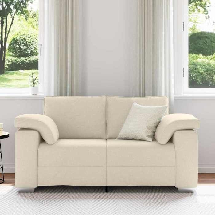 BEL-ACHAT* Canapé relax - Modèle droit - position fixe - Sofa Beige 160x77x82 cm Tissu en lin mélangé Prom82651031