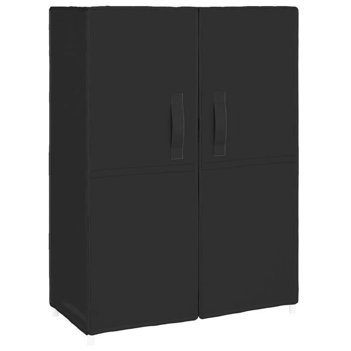 “Winter SaleTOP Meuble à chaussures Noir - Armoire à chaussures Noir 60x28x90cm Tissu PRO55091