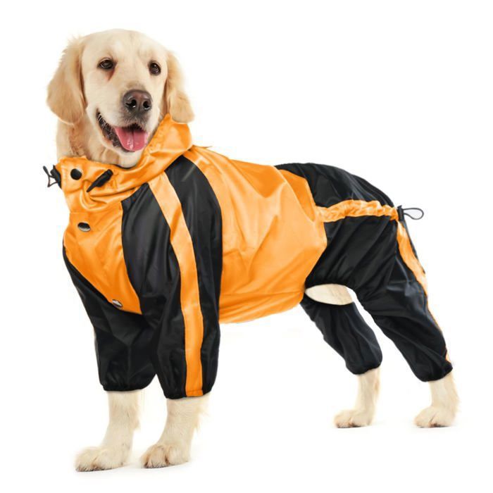 Meilleurs prix pour M-Imperméable pour chien à 4 pattes avec capuche poncho imperméable ajustable pour animaux de compagnie vêtement de pluie anti-nm