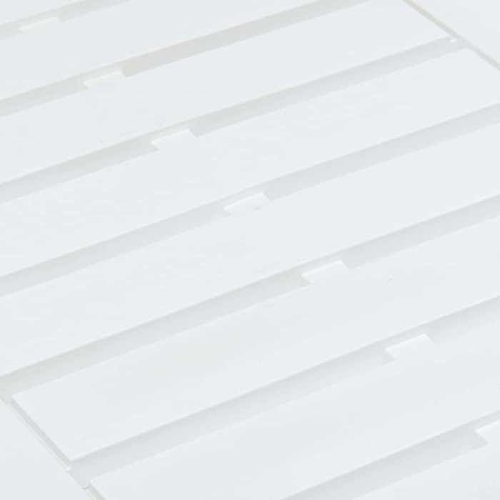 Table de jardin en plastique - WIENS - Blanc - 78x55x38 cm - Résistant aux intempéries - Facile à nettoyer - Légère