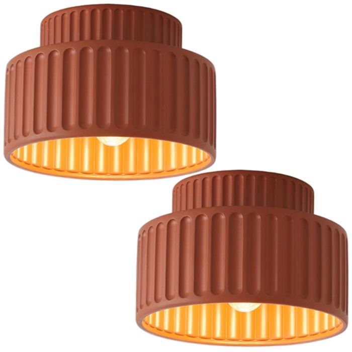WOTTES Lot de 2 Plafonniers Minimaliste Nordique Rouge Orangé Balcon Plafonnier Moderne éclairage de Plafond Café Luminaire E27