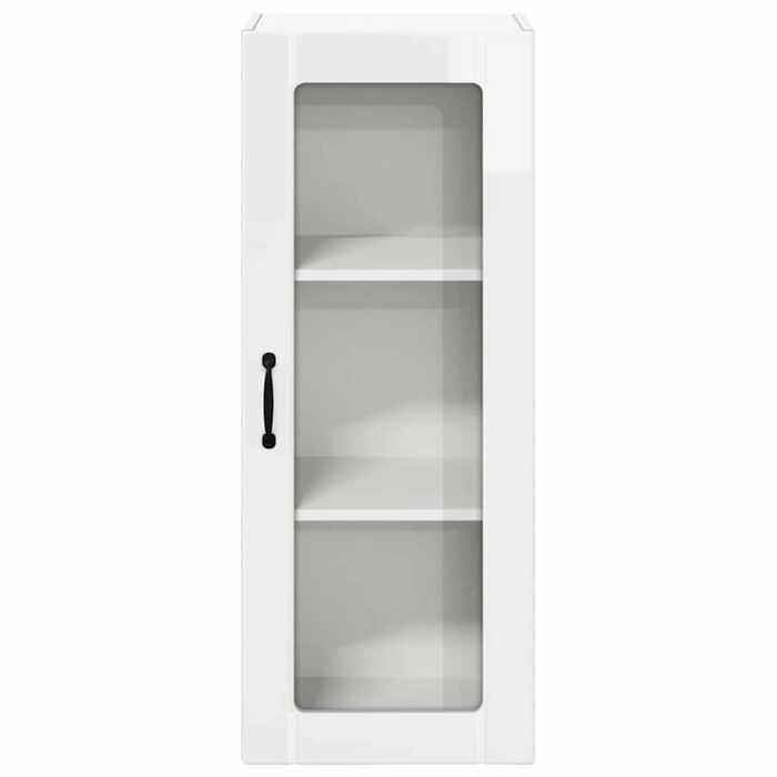 Moderne Placard/Armoire de cuisine SWEETY Meuble bas de rangement avec étagère Blanc brillant 40x31x100 cm BB2559