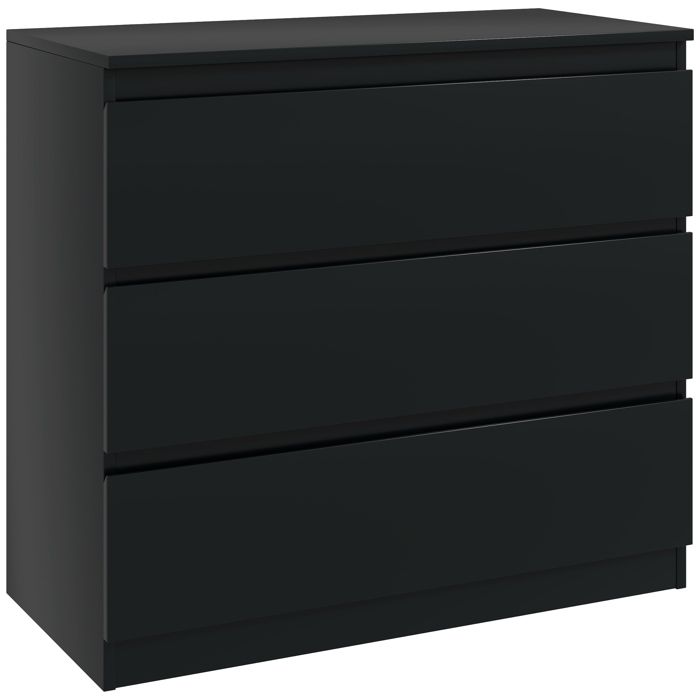 Commode 3 tiroirs - HOMCOM - Meuble de rangement épuré pour chambre - 80 x 39 x 73 cm Commode 3 tiroirs - HOMCOM - Meuble de rangement épuré pour chambre - 80 x 39 x 73 cm