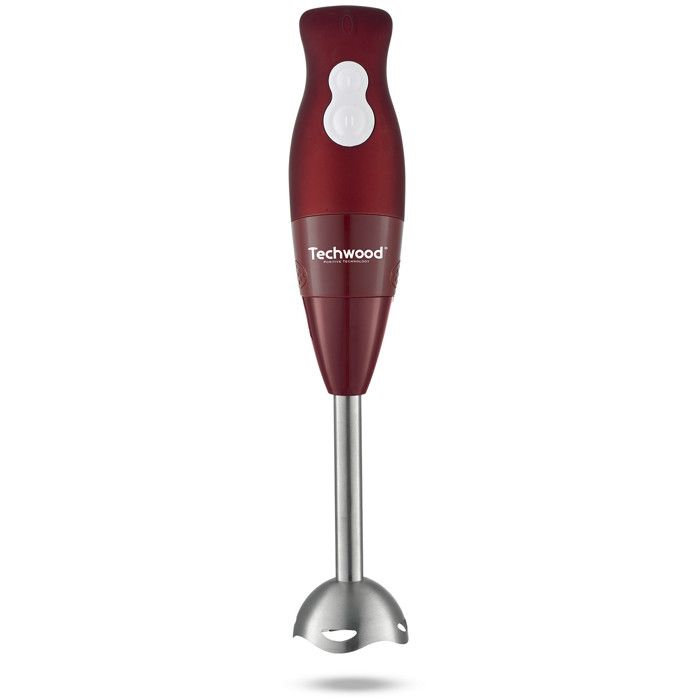 Techwood Mixeur Plongeant 3 en 1 Hachoir 500ml 2 Vitesses Lames Inox Support Rangement TMS 8355
