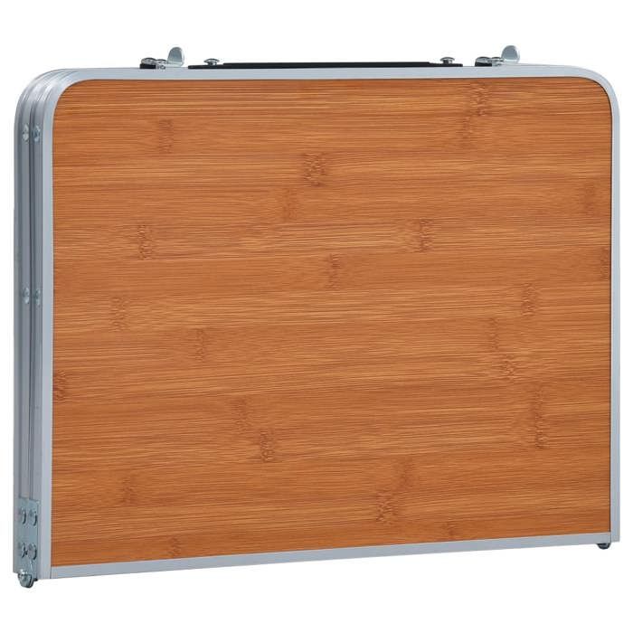 EN SOLDE*Meuble de Camping - MONNA - Table pliable de camping Marron Aluminium 60x40 cm@224970