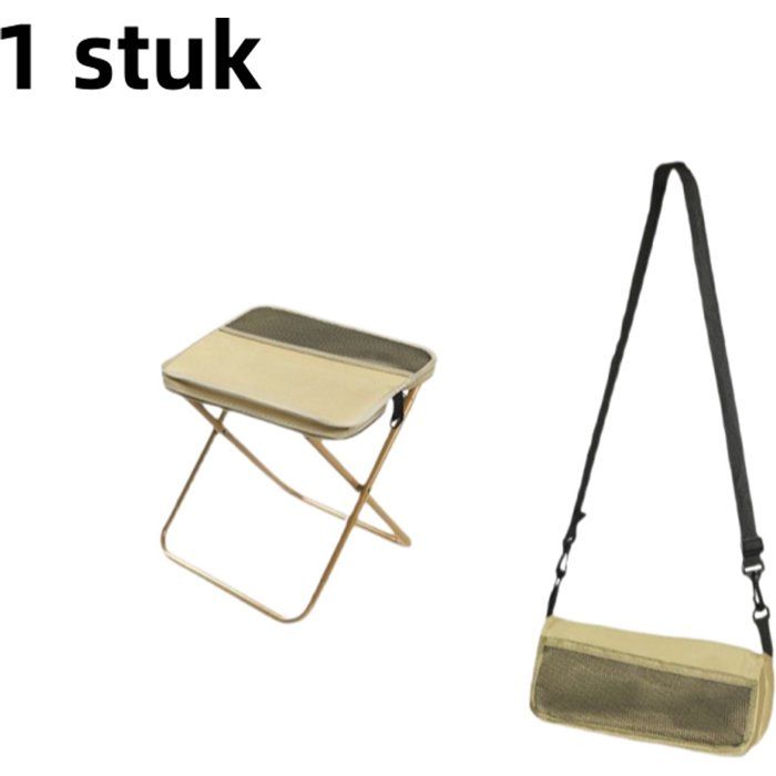 Tabouret pliant portable convertible en sac bandoulière kaki - pour camping randonnée pique-nique