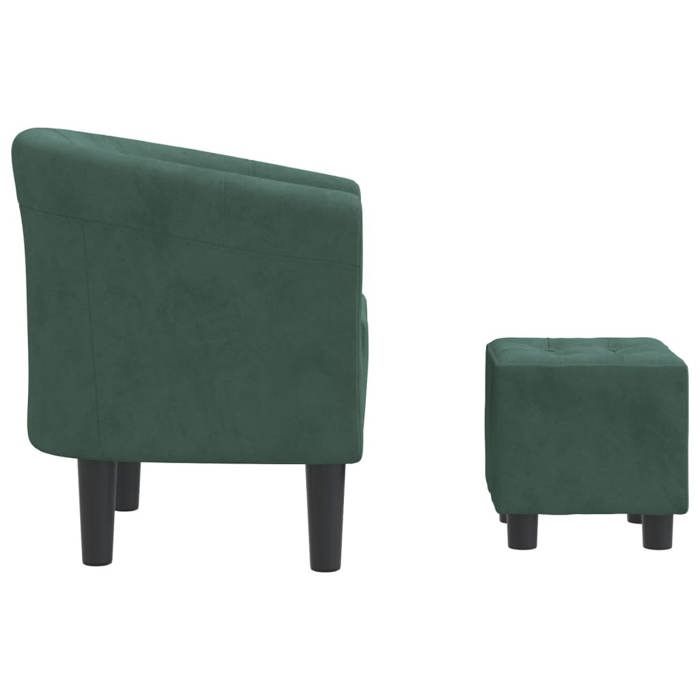 Confortable Chaise cabriolet Capacité de charge max : 110 kg avec repose-pied vert foncé velours__26487